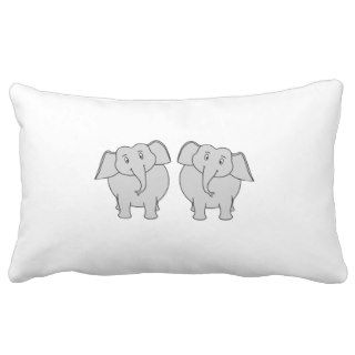 Pair of Cute Elephants. Couple. Throw Pillow