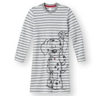 SCHIESSER, Mädchen Schlafanzug, Nachthemd, NICI Cats & Dogs, grau mel., 139814, Größe:176: Bekleidung