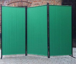 PARAVENT 260x180cm Trennwand Sichtschutz Windschutz aus Stoff (Grün): Garten