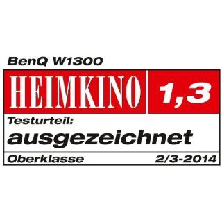 BenQ W1300 3D DLP Projektor (Neu 3D, Full HD 1920 x 1080 Pixel, Kontrast 10.000:1, 2000 ANSI Lumen, Lens Shift, HDMI, USB inkl. 3D Brille) weiß: Heimkino, TV & Video
