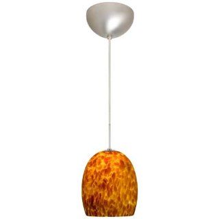 Lucia 1 Light Pendant Finish: Satin Nickel, Glass Shade: Amber Cloud, Bulb Type: Incandescent   Ceiling Pendant Fixtures  