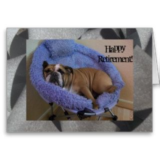 Cute English Bulldog Happy Retirement card!