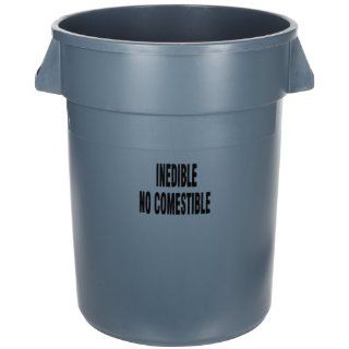 Rubbermaid Commercial Brute Plastic Trash Can without Lid, with "Inedible" Imprint, Round: Industrial & Scientific