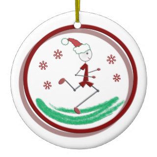 Holiday Runner Guy   front and back Ornaments