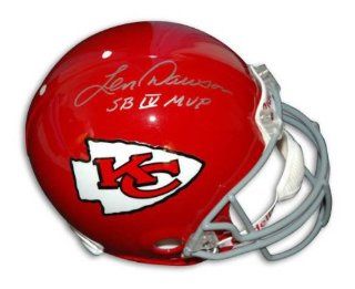 Autographed Len Dawson Kansas City Chiefs Throwback Helmet Inscribed Sb Iv Mvp Sports Collectibles