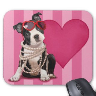 Cute Boston Terrier Puppy Mousepad