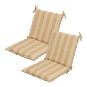 Hampton Bay Roux Stripe Mid Back Outdoor Chair Cushion (2 Pack) 7410 02001600