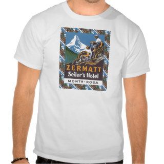 Vintage Ski, Switzerland, Zermatt, Seilor's Hotel, Tshirt