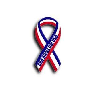 God Bless the USA   4" x 8" Ribbon Magnet (Red White and Blue) : Flags : Patio, Lawn & Garden
