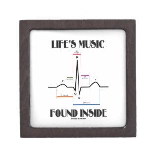 Life's Music Found Inside (ECG/EKG Heartbeat) Premium Jewelry Boxes