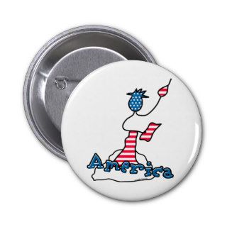 Statue of Liberty America Pinback Buttons