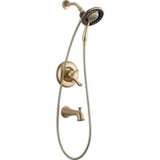 Delta Linden In2ition 1 Handle 3 Spray Tub and Shower Faucet Trim Kit in Champagne Bronze (Valve Not Included) T17494 CZ I