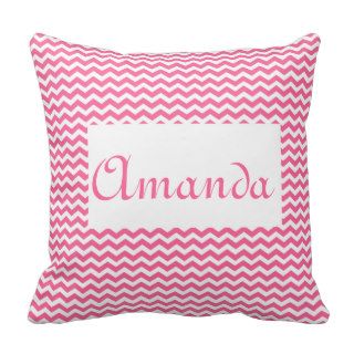 Your name chevron Amanda Throw Pillows