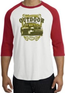 Ford Truck F 150 OUTDOOR ADVENTURES Classic Adult Raglan T shirt Tee   White/Red Clothing
