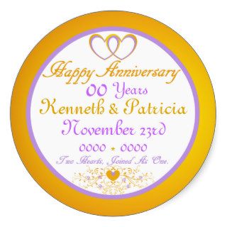 CUSTOMIZABLE (ANY #/Name/Dates) Anniversary Sticke Round Sticker