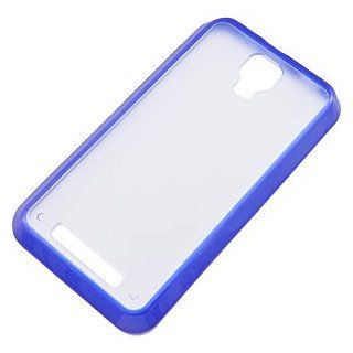 Hybrid TPU Skin Cover for ZTE Engage V8000, Blue/Clear: Cell Phones & Accessories