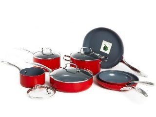 Fiesta CW0005627 Scarlet Aluminum 11 Piece Cookware Set, Healthy PTFE / PFOA Free, Lead Free, Cadmium Free, Thermolon Coating: Kitchen & Dining