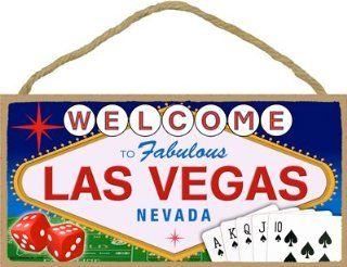 Welcome to Fabulous Las Vegas Nevada 5" X 10" Wood Plaque sign : Decorative Plaques : Everything Else