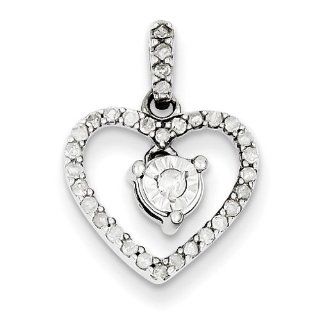 Sterling Silver Diamond Pendant. Carat Wt  0.253ct. Metal Wt  1.12g: Jewelry