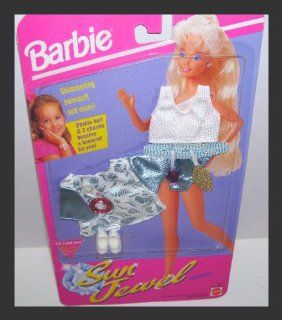 Barbie Doll Sun Jewel Fashion Clothes Set in Blue & White: Toys & Games