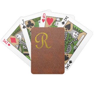 Vintage Golden letter R Monogram Playing Cards