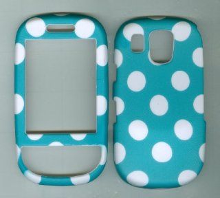 Turquoise Polka Dot Rubberized Plastic Phone Case Cover Protector for Samsung: Cell Phones & Accessories