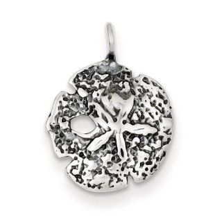 IceCarats Designer Jewelry Sterling Silver Antiqued Sand Dollar Charm: IceCarats: Jewelry