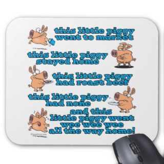 this little piggy nursery rhyme cartoon mousepads