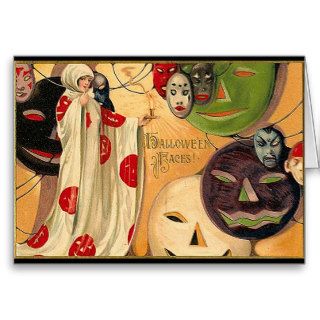 Halloween Faces   Art Deco Cards