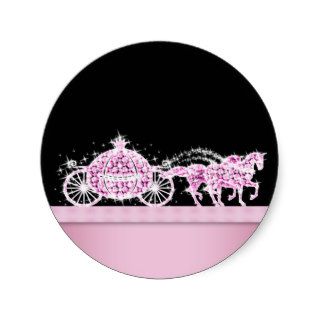 Elegant Diamond Carriage Pink Princess Stickers
