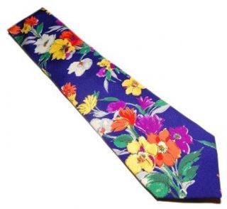 Polo Ralph Lauren Purple Label Floral Italy Silk Tie Blue Orange Green Yellow Flower at  Mens Clothing store: Neckties