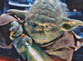 Buffalo Games Star Wars Photomosaic: Yoda   Jigsaw Puzzle (1000 Piece): Toys & Games