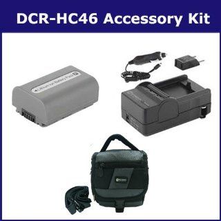 Sony DCR HC46 Camcorder Accessory Kit includes: SDNPFP50 Battery, SDC 27 Case, SDM 109 Charger : Camera And Camcorder Battery Chargers : Camera & Photo