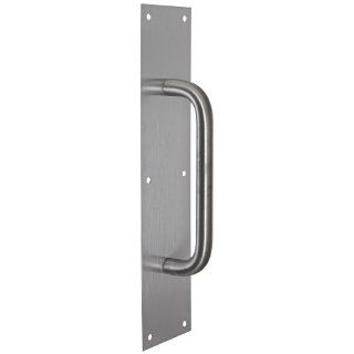 Rockwood 107 X 70B.26D Brass Pull Plate, 15" Height x 3 1/2" Width x 0.050" Thick, 8" Center to Center Handle Length, 3/4" Pull Diameter, Satin Chrome Plated Finish: Hardware Handles And Pulls: Industrial & Scientific