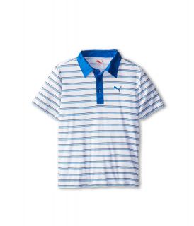 Puma Kids Tonal Stripe Polo Boys Short Sleeve Pullover (Blue)