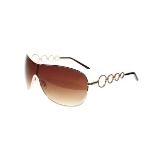 Solargenics Metal Shield Sunglasses, Gold, Womens