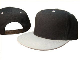Black & Grey Vintage Style Snap Back Flat Bill Adjustable Baseball Cap Hat: Everything Else