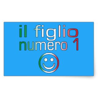 Il Figlio Numero 1   Number 1 Son in Italian Rectangle Stickers