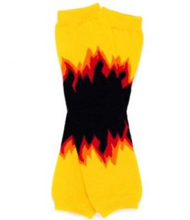 (126) Yellow & Black Flames baby boy Leg Warmers by juDanzy Clothing