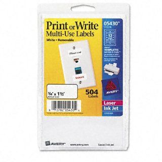 Avery Dennison 05430 Print or Write Removable Multi Use Labels, 3/4 x 1 1/2, White, 504/Pack : All Purpose Labels : Office Products