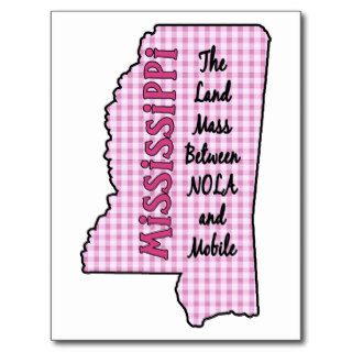 Mississippi Land Mass Between NOLA and Mobile Postcards
