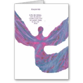 Angels art Pastel Colors bible verse Psalm 9111 Greeting Cards