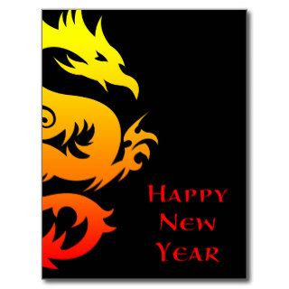 happy chinese new year : year of the dragon 2012 postcard