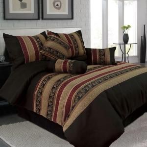 Lavish Home Queen Lily Jacquard Comforter Set (7 Piece) 66 0003 Q