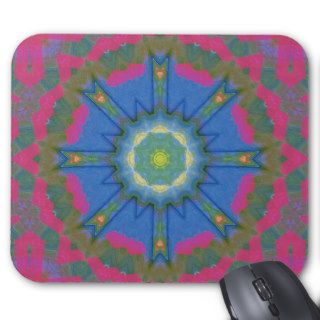 Neon Pink Folk Art Mandala Mouse Pad