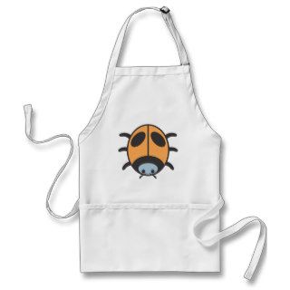 Cool Orange Lady Bug Cartoon Apron