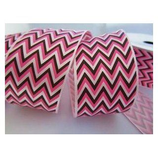 Roll of 10 yards Zig Zag Pattern 1.5" Satin Ribbon (R166 Brown/Pink) : Other Products : Everything Else