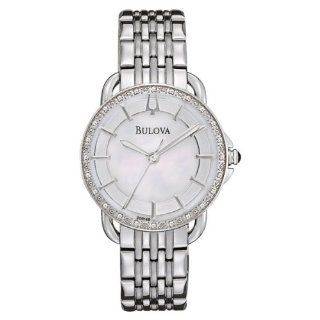 Bulova 96R146 Ladies Diamonds Silver White Watch: Watches