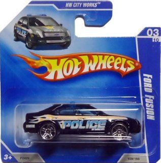 2009 Hot Wheels FORD FUSION [Black Police Car] #109/166, HW City Works #3/10 (Short Card) RARE Toys & Games