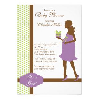 Chic Modern Pregnant Mom Baby Shower Invitation